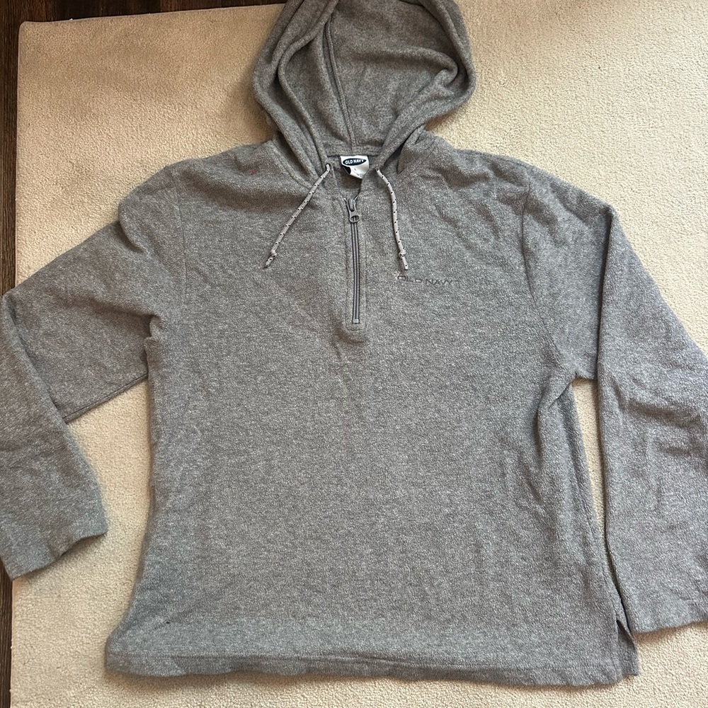 Gray old navy half zip fleece hoodie